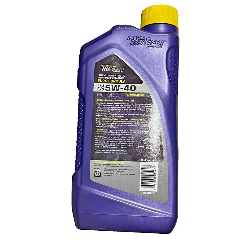 ROYAL PURPLE 5W40 High Performance Multi-Grade Synthetic Oil PER QUART