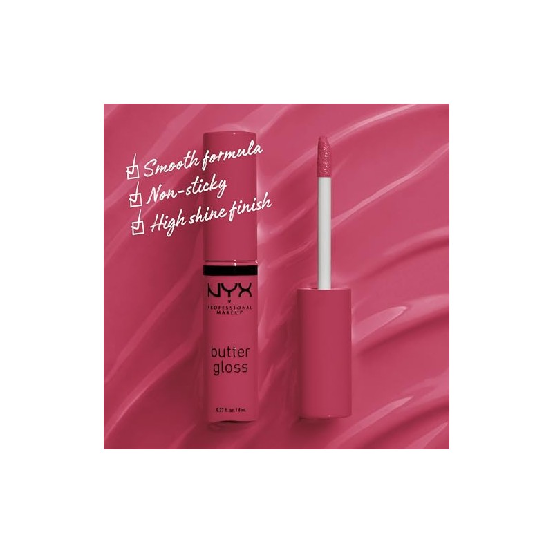 NYX PROFESSIONAL MAKEUP Butter Gloss - Brillo de labios antiadherente,