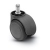 Shepherd PHG5558BK-U 55mm Diameter Twin Nylon Wheel Chair Caster, 7/16"