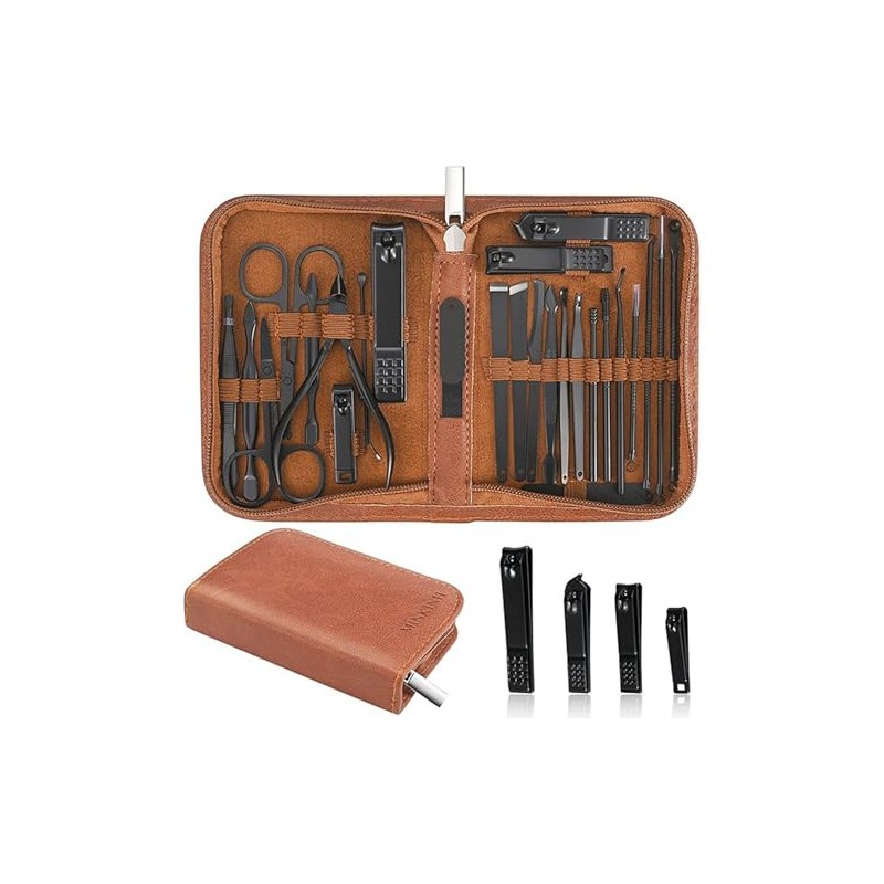 Juego de manicura profesional para cortaúñas, 26 piezas, kit de