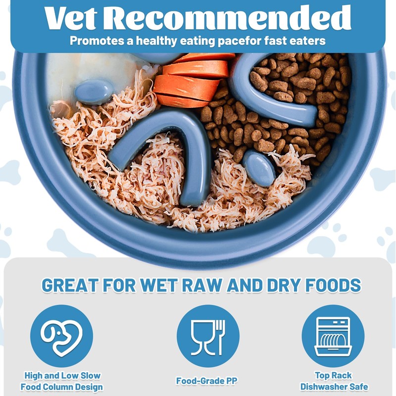 Slow Feeder Dog Bowl, Anti Choke Slow Eat Dog Bowl