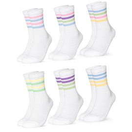 Occulto Women's Retro Tennis Socks Pack of 6 (Model: Steffi), 36S