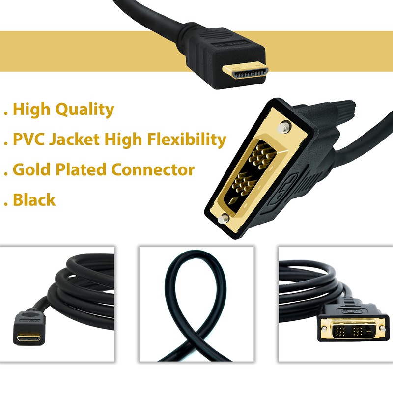 BIGtec 0.5 M Mini HDMI/DVI Cable/Gold-Plated Adapter - Plug To