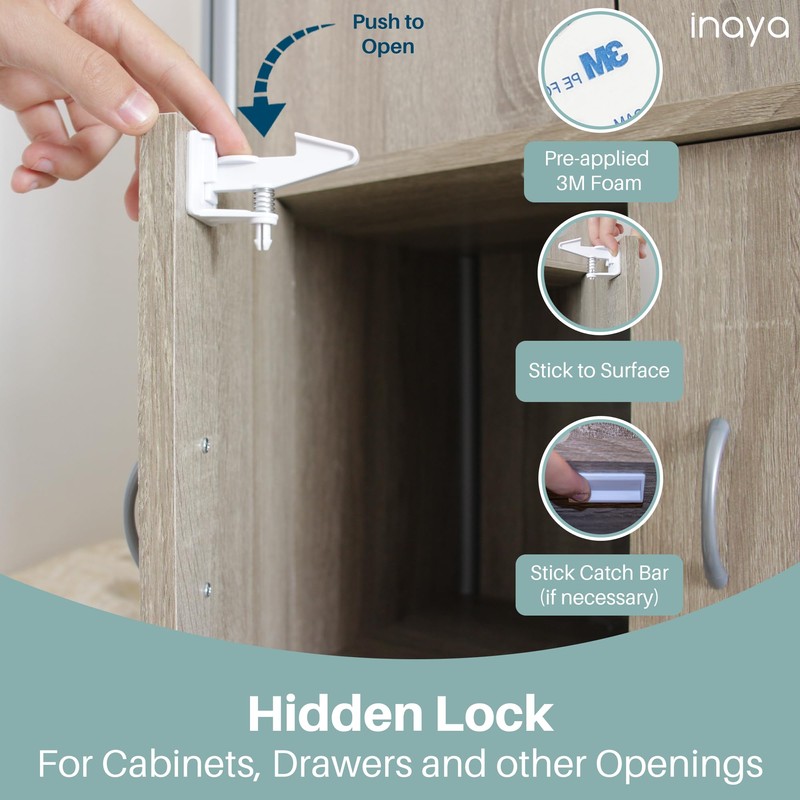Inaya Complete Baby Proofing Kit - Child Safety Hidden Locks