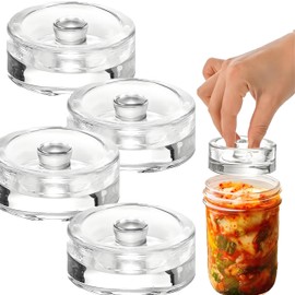 SusuBee 4 Pack 2.7” Fermentation Weight Compatible for Mason Jar Wide Mouth, 200g Glass Fermenting Weights for Canning Jars Supplies