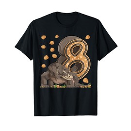 8 Year Old Komodo dragon Reptile 8th Birthday Party B-day T-Shirt