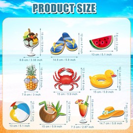 10pcs Cruise Door Magnets, Colorful Summer Beach Magnets Summer Fridge Magnets Cute Decorative Beach Magnets for Cruise Door Car Refrigerator Whiteboard