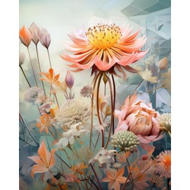 TOCARE Flowers Paint by Numbers Kit for Adults Beginners, Acrylic Adult Paint by Number Flowers Kit for Adults Teens 16x20inch for Home Wall Decor