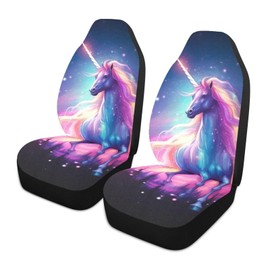 GOODOLD Galaxy Horse Car Seat Covers Set of 2 Auto Front Seats Protector High Stretch Back Easy Install Bucket Seat Cover for Car, SUV, Truck