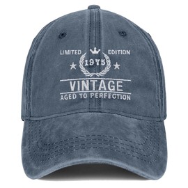 50th Birthday Gifts for Women Men Hats Vintage 1974 Blue Baseball Cap