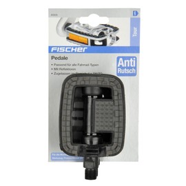 fischer Anti-Slip Pedals with Reflectors - Fits All Bike Types - Black