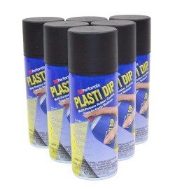 Plasti Dip Performix Rubber Handle Coating Spray Can - Black, 11oz, Pack of 6