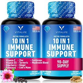Immune Support Supplement with Echinacea Capsules & Elderberry with Zinc and Vitamin C for Adults - Elderberry Capsules Immune Boosters for Adults, Immunity Vitamins, Immunity Supplement 90-Day Supply