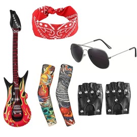 TZMFHD 7 Pcs Rockstar Fancy Dress Kids, Stylish And Sophisticated Rockstar Fancy Dress Kids, Uniquely Designed Kids Rockstar Costumes For Self-Expression And Socializing