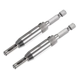 sourcing map Self Centering Hinge Tapper Core Drill Bit, Hole Puncher, 5/64" Diameter 1/4" Hex Shank for Opening Hole Woodworking, 2pcs, Silver Tone