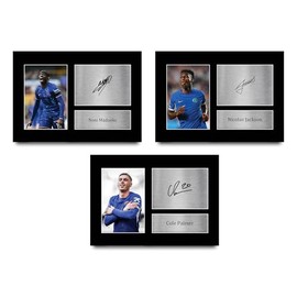 HWC Trading Palmer, Jackson & Madueke Chelsea Gifts Printed Signed Autograph Pictures for Football Fans and Supporters - A4