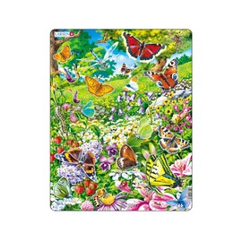 Larsen FH28 Schmetterlinge in einem schönen Blumenfeld, 42 Teile Rahmenpuzzles Jigsaw Puzzle