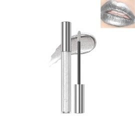 Hppsctink Liquid Lipstick, 2.4 g Non-Stick Lip Gloss, Long-Lasting Colour, Shimmering Lipsticks, Silver White, Lipsticks