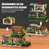 TENYEAH 3in1 City Kaffee Haus Bausteine, 875 Stüke Straßenansicht Café