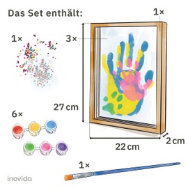 Fingerprint Set: Family Handprint Set with 6 Finger Paints - Family Handprint Set - Baby Print Set - Cat and Dog Paw Print Set - Baby Footprint Set - by Inovida