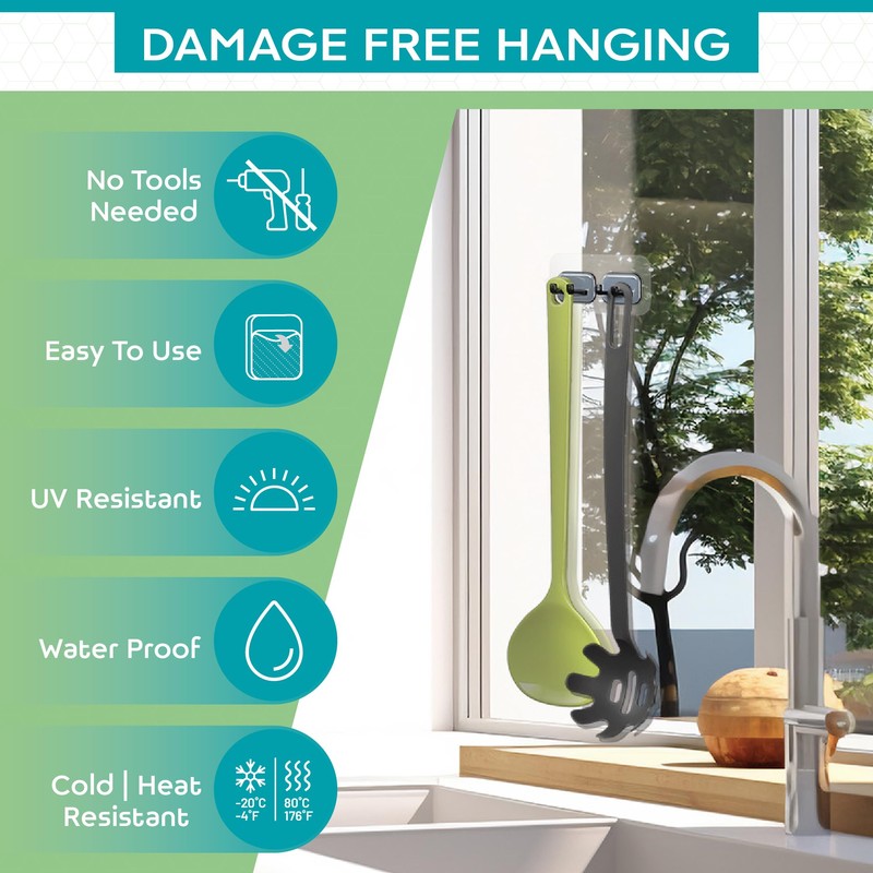 Hook LAB Self Adhesive Double Toothbrush Holder 2 Pack -