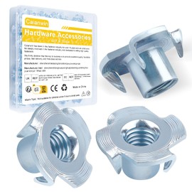 M10 x 13 mm Drive-In Nuts, Pack of 20, Caianwin Carbon Steel Drive-In Nuts with 4 Drive-In Tips, Impact Sleeves