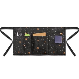 Noprintge Starry Sky Print Server Apron with 3 Pockets, Waist Apron Half Apron for Cooking for Women Men Waterproof & Oil Waitress Waiter Apron