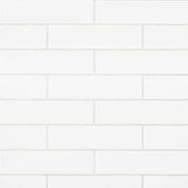 Bedrosians Traditions 3" x 12" Glossy Ceramic Tile, White (50-Pack, 12.59 SF)