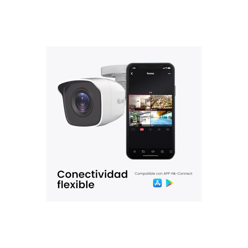 Hikvision Kit CCTV De 4 Cámaras Tipo Bala TurboHD 1080p
