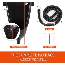 Stock Your Home Stock Your Home Waterless Urinal for Men (Gray), Plastic Urinals for Men's Garage, Shed, or Backyard, Wall Mount Urine Diverter and Outdoor Camper Urinals, Portable Urinal for Men, Waterless Toilet