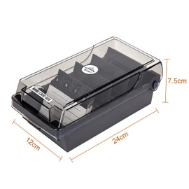 Business Card Box, Business Card Storage Box with 4 Divider Boards and A-Z Index Tabs, Holds 500 Cards