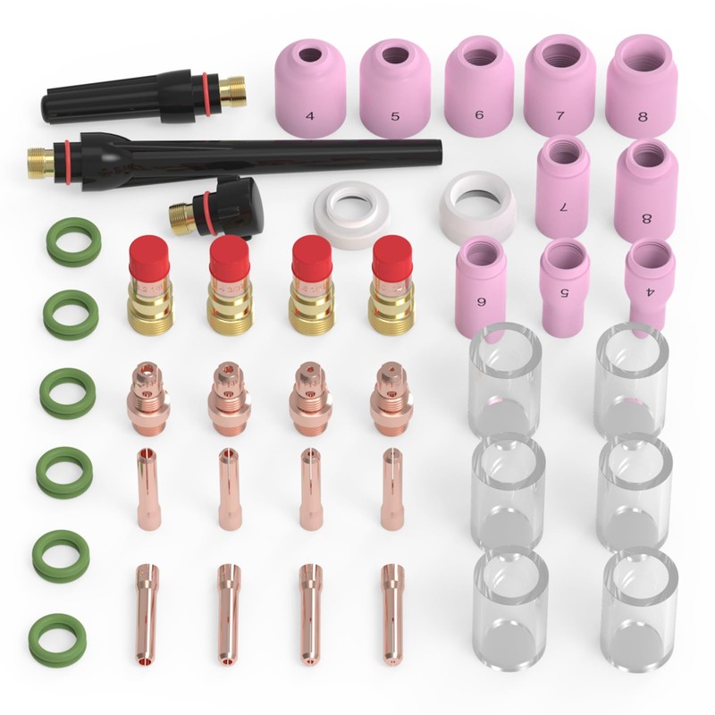 TOOLIOM 49PCS TIG Welding Torch Accessories Kit Stubby Gas Lens