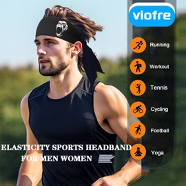 Headbands for Men Head Tie Bands Sweat Band Wicking Tie Headband Men Women Sport Running Basketball Headbands Workout Sweatbands 3pcs Hairband Headwrap for Ninja Karate Athletic Tennis Football
