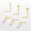 Jewelry Avalanche Diamond L-Shape Nose Stud 14K Gold 20G L-Bend