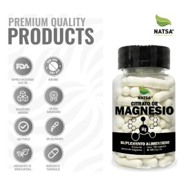 Citrato De Magnesio 2 Frascos 100 por unidad Calidad Premium Duerme Mejor y Despierta Con + Energía Alta Absorción