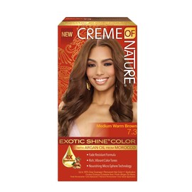 Creme of Nature Exotic Shine Hair Color by Creme of Nature, 7.3 Medium Warm Brown, with Argan Oil from Morocco, 1 Application