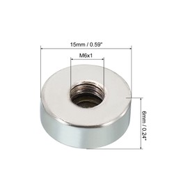 PATIKIL M6 20 Pack Cap Nut Cap Nut Screw Cap Insert Bolt Lid Flat Internal Thread Hardware Connector Lighting Technology Silver Tone