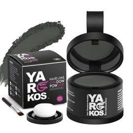 Yargkos Invisible Roots Powder, Instant Effect Hairline Powder, Women Waterproof Concealer for Hair Thickening, Men's Hair Cover for Root, Concealing Bald Grey Thin Spots, 6-Grey