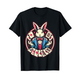 Rabbit Hat Magician Wand Cards Magic Tricks Illusionist T-Shirt