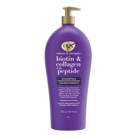 Shampoo Ogx Volumen Y Fuerza Con Colágeno Y Biotina 1.18l