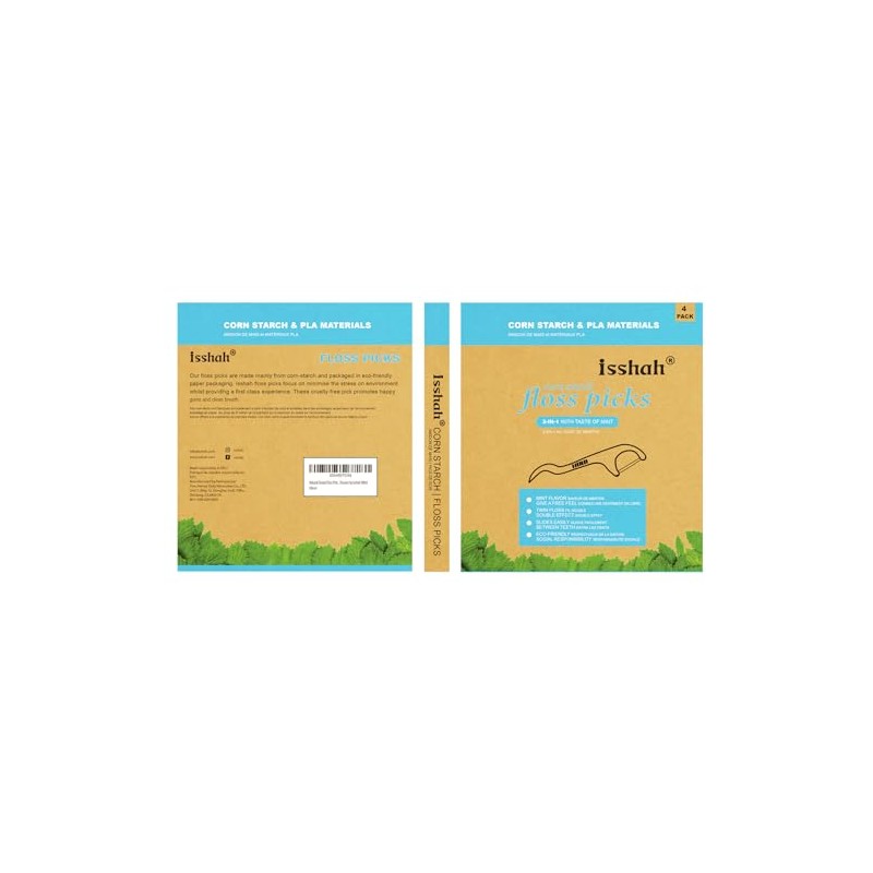 Palillos de hilo dental natural, 200 unidades, sin BPA, veganos,