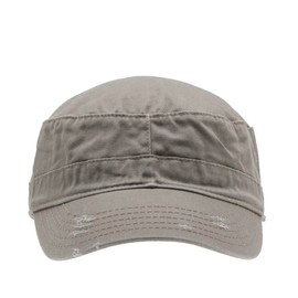 The Vintage Year Washed Cadet Cotton Twill Adjustable Military Radar Distressed Caps (Distressed Khaki)