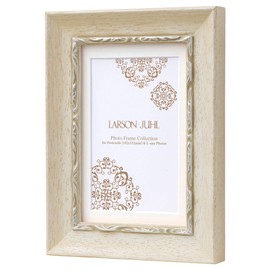 Larson Jules Nippon Monaco Postcard Picture Frame (4x6 inch = 102x152 mm) Large Insert Mat (window size 74x120mm) White x Silver