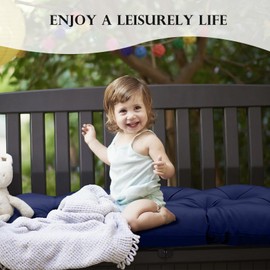 Eoieov Outdoor Bench Cushion Waterproof Garden Loveseat Cushion, 40"x20" Patio Bench Cushion for Outdoor Furniture Garden Furniture Patio Lounger Bench Pads Navy Blue,