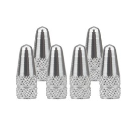 SENZEAL 6Pcs Bicycle Presta Valve Dust Caps Aluminum Alloy French Style Cycling Tyre Valve Stem Caps for MTB Bicycle Road Bike Wheels Silver