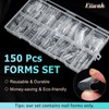 Kiiwah 150 Pcs Toe Nail Forms for Extension & Build,