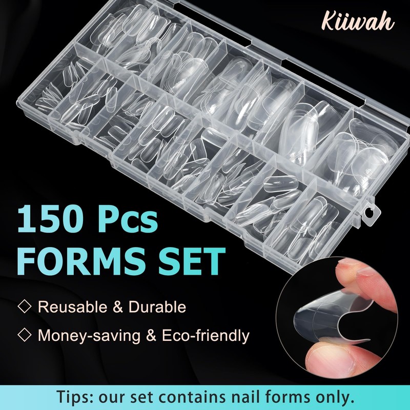 Kiiwah 150 Pcs Toe Nail Forms for Extension & Build,