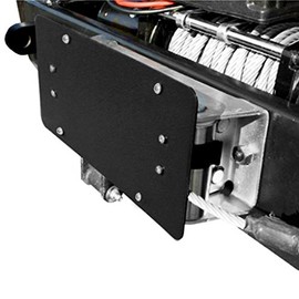 Razer Auto Winch Roller Fairlead License Plate Bracket Mount Universal for Jeep Truck Wrangler (Black)