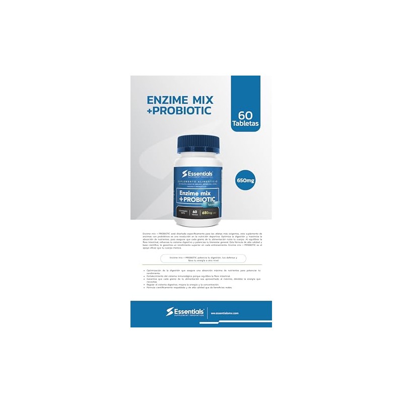 Enzime Mix + Probiotic | Essentials Innovation | Enzimas digestivas