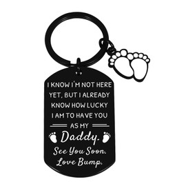 1st Father's Day Gift from Wife Pregnancy Announcement for Husband Fathers Day Gifs for First Time Dad New Daddy Expectant Dad Father to Be Keychain Gender Reveal Gifts